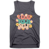 Love Yourself Floral Positive Quote Tank Top