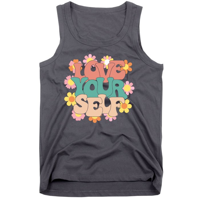 Love Yourself Floral Positive Quote Tank Top