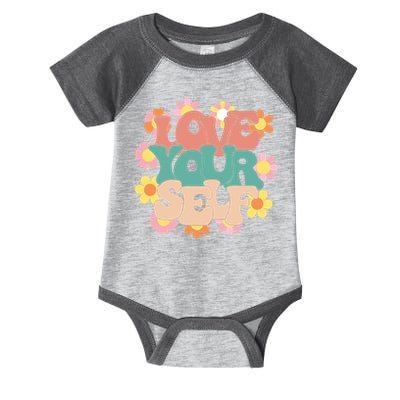 Love Yourself Floral Positive Quote Infant Baby Jersey Bodysuit