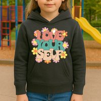 Love Yourself Floral Positive Quote Kids Hoodie