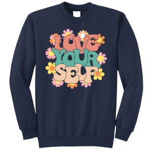 Love Yourself Floral Positive Quote Sweatshirt