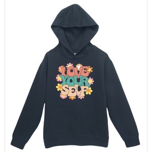 Love Yourself Floral Positive Quote Urban Pullover Hoodie