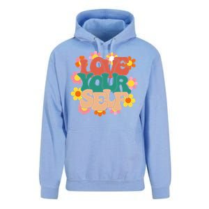 Love Yourself Floral Positive Quote Unisex Surf Hoodie