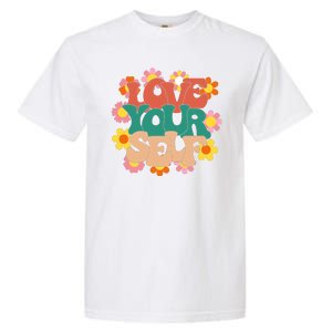 Love Yourself Floral Positive Quote Garment-Dyed Heavyweight T-Shirt