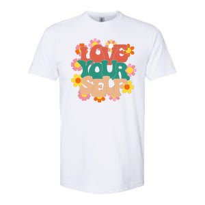 Love Yourself Floral Positive Quote Softstyle CVC T-Shirt