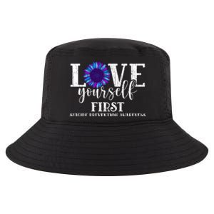 Love Yourself First Suicide Prevention Awareness Graphic Funny Gift Cool Comfort Performance Bucket Hat