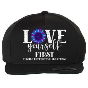 Love Yourself First Suicide Prevention Awareness Graphic Funny Gift Wool Snapback Cap