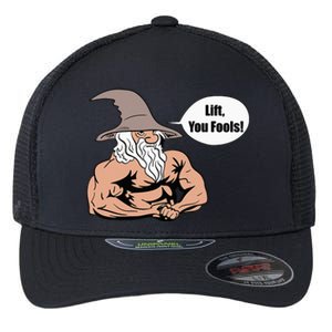 Lift You Fools Wizard Weightlifting Bodybuilding Gym Fitness Flexfit Unipanel Trucker Cap