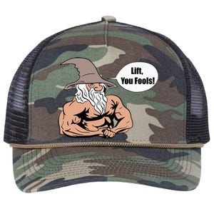 Lift You Fools Wizard Weightlifting Bodybuilding Gym Fitness Retro Rope Trucker Hat Cap