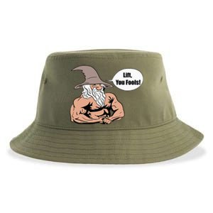 Lift You Fools Wizard Weightlifting Bodybuilding Gym Fitness Sustainable Bucket Hat