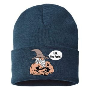 Lift You Fools Wizard Weightlifting Bodybuilding Gym Fitness Sustainable Knit Beanie