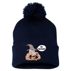 Lift You Fools Wizard Weightlifting Bodybuilding Gym Fitness Pom Pom 12in Knit Beanie