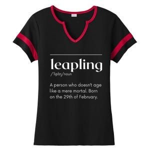 Leap Year February 29 Leapling Definition Funny Birthday Ladies Halftime Notch Neck Tee