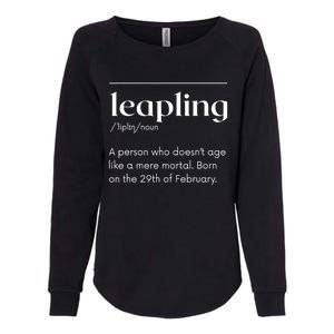 Leap Year February 29 Leapling Definition Funny Birthday Womens California Wash Sweatshirt