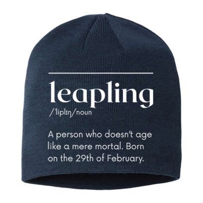 Leap Year February 29 Leapling Definition Funny Birthday Sustainable Beanie