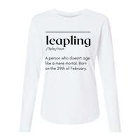 Leap Year February 29 Leapling Definition Funny Birthday Womens Cotton Relaxed Long Sleeve T-Shirt