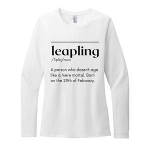 Leap Year February 29 Leapling Definition Funny Birthday Womens CVC Long Sleeve Shirt