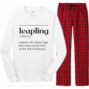 Leap Year February 29 Leapling Definition Funny Birthday Long Sleeve Pajama Set