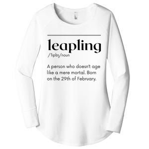 Leap Year February 29 Leapling Definition Funny Birthday Women's Perfect Tri Tunic Long Sleeve Shirt