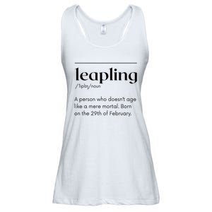 Leap Year February 29 Leapling Definition Funny Birthday Ladies Essential Flowy Tank