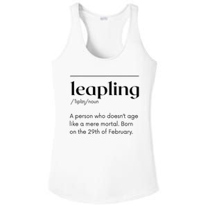 Leap Year February 29 Leapling Definition Funny Birthday Ladies PosiCharge Competitor Racerback Tank