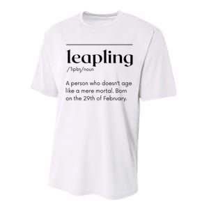 Leap Year February 29 Leapling Definition Funny Birthday Performance Sprint T-Shirt