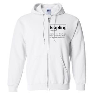 Leap Year February 29 Leapling Definition Funny Birthday Full Zip Hoodie