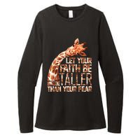 Let Your Faith Be Taller Than Your Fear Giraffe Womens CVC Long Sleeve Shirt