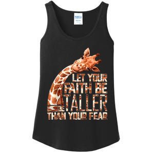 Let Your Faith Be Taller Than Your Fear Giraffe Ladies Essential Tank