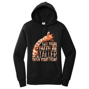 Let Your Faith Be Taller Than Your Fear Giraffe Women's Pullover Hoodie