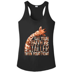 Let Your Faith Be Taller Than Your Fear Giraffe Ladies PosiCharge Competitor Racerback Tank