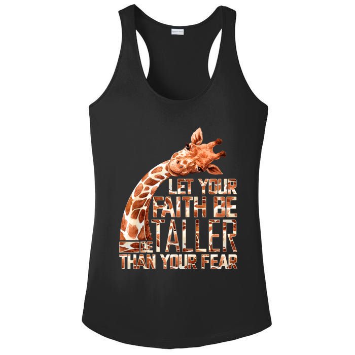 Let Your Faith Be Taller Than Your Fear Giraffe Ladies PosiCharge Competitor Racerback Tank