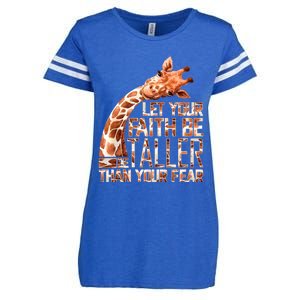 Let Your Faith Be Taller Than Your Fear Giraffe Enza Ladies Jersey Football T-Shirt