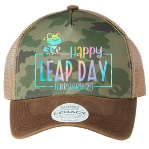 Leap Year February 29 Birthday Cute Frog Happy Leap Day Legacy Tie Dye Trucker Hat