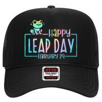 Leap Year February 29 Birthday Cute Frog Happy Leap Day High Crown Mesh Back Trucker Hat