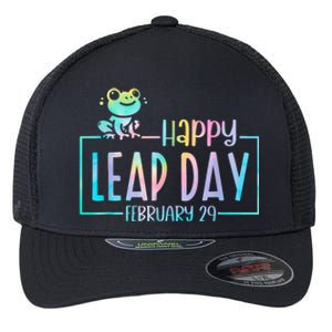 Leap Year February 29 Birthday Cute Frog Happy Leap Day Flexfit Unipanel Trucker Cap