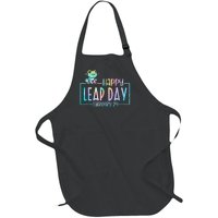 Leap Year February 29 Birthday Cute Frog Happy Leap Day Full-Length Apron With Pockets