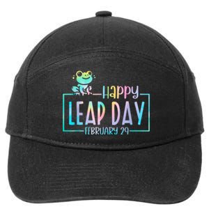 Leap Year February 29 Birthday Cute Frog Happy Leap Day 7-Panel Snapback Hat