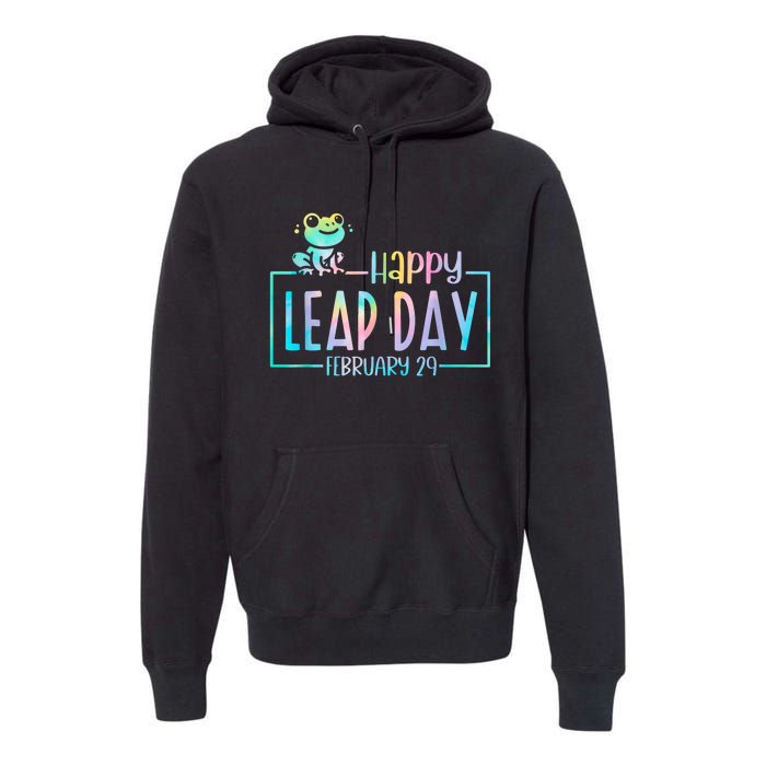 Leap Year February 29 Birthday Cute Frog Happy Leap Day Premium Hoodie