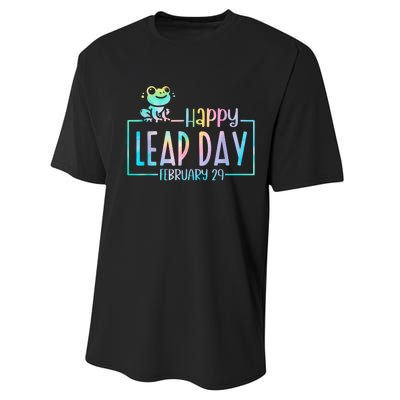 Leap Year February 29 Birthday Cute Frog Happy Leap Day Performance Sprint T-Shirt