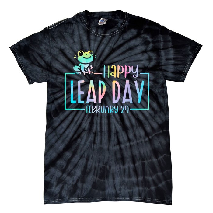 Leap Year February 29 Birthday Cute Frog Happy Leap Day Tie-Dye T-Shirt