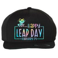 Leap Year February 29 Birthday Cute Frog Happy Leap Day Wool Snapback Cap