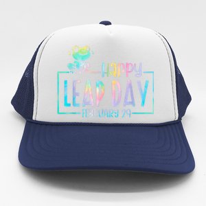 Leap Year February 29 Birthday Cute Frog Happy Leap Day Trucker Hat