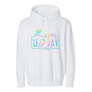 Leap Year February 29 Birthday Cute Frog Happy Leap Day Garment-Dyed Fleece Hoodie