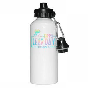 Leap Year February 29 Birthday Cute Frog Happy Leap Day Aluminum Water Bottle