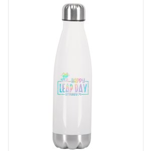 Leap Year February 29 Birthday Cute Frog Happy Leap Day Stainless Steel Insulated Water Bottle