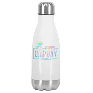 Leap Year February 29 Birthday Cute Frog Happy Leap Day Stainless Steel Insulated Water Bottle