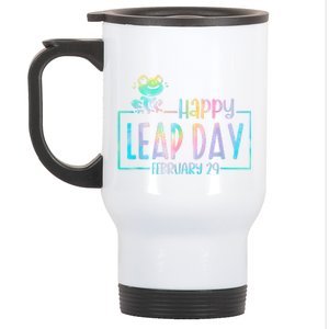 Leap Year February 29 Birthday Cute Frog Happy Leap Day Stainless Steel Travel Mug