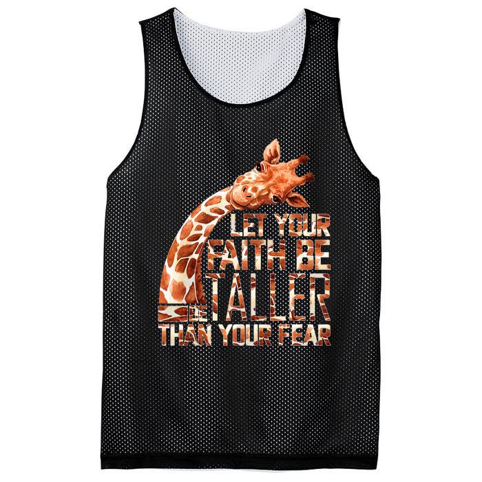 Let Your Faith Be Taller Than Your Fear Giraffe Mesh Reversible Basketball Jersey Tank