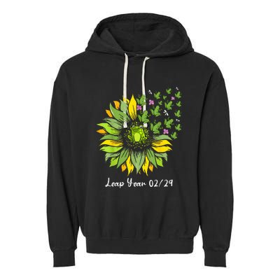 Leap Year Flying Frogs Sunflower Feb 29 2024 Garment-Dyed Fleece Hoodie